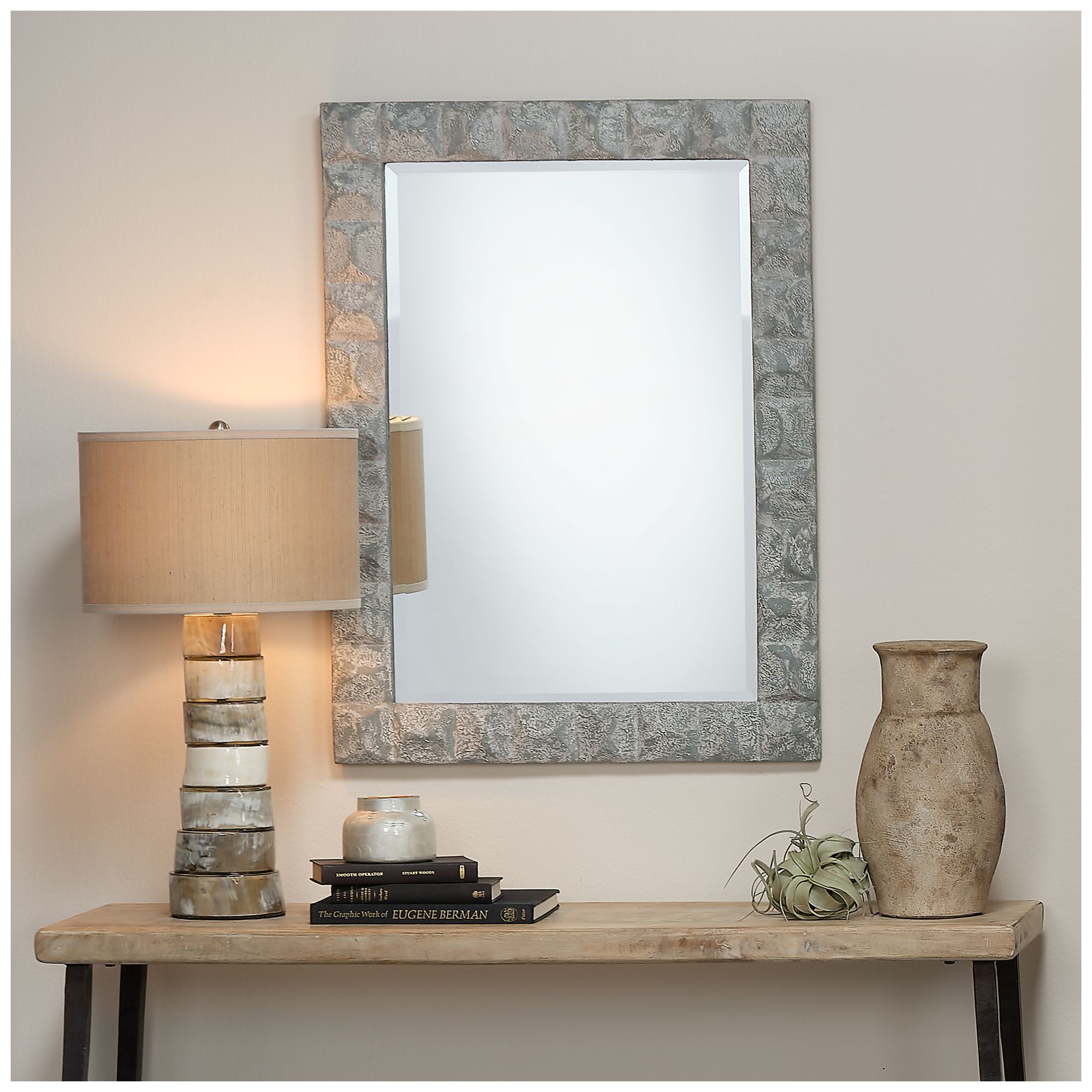 Image 2 Jamie Young Stacked Horn Table Lamp with Elephant Hemp Shade more views