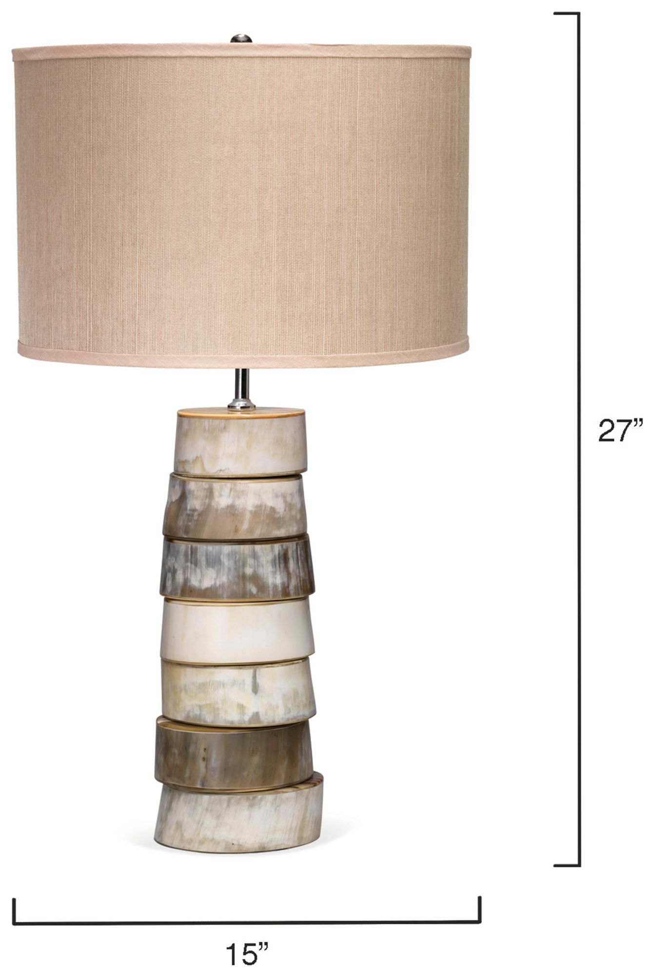 Image 3 Jamie Young Stacked Horn Table Lamp with Elephant Hemp Shade more views
