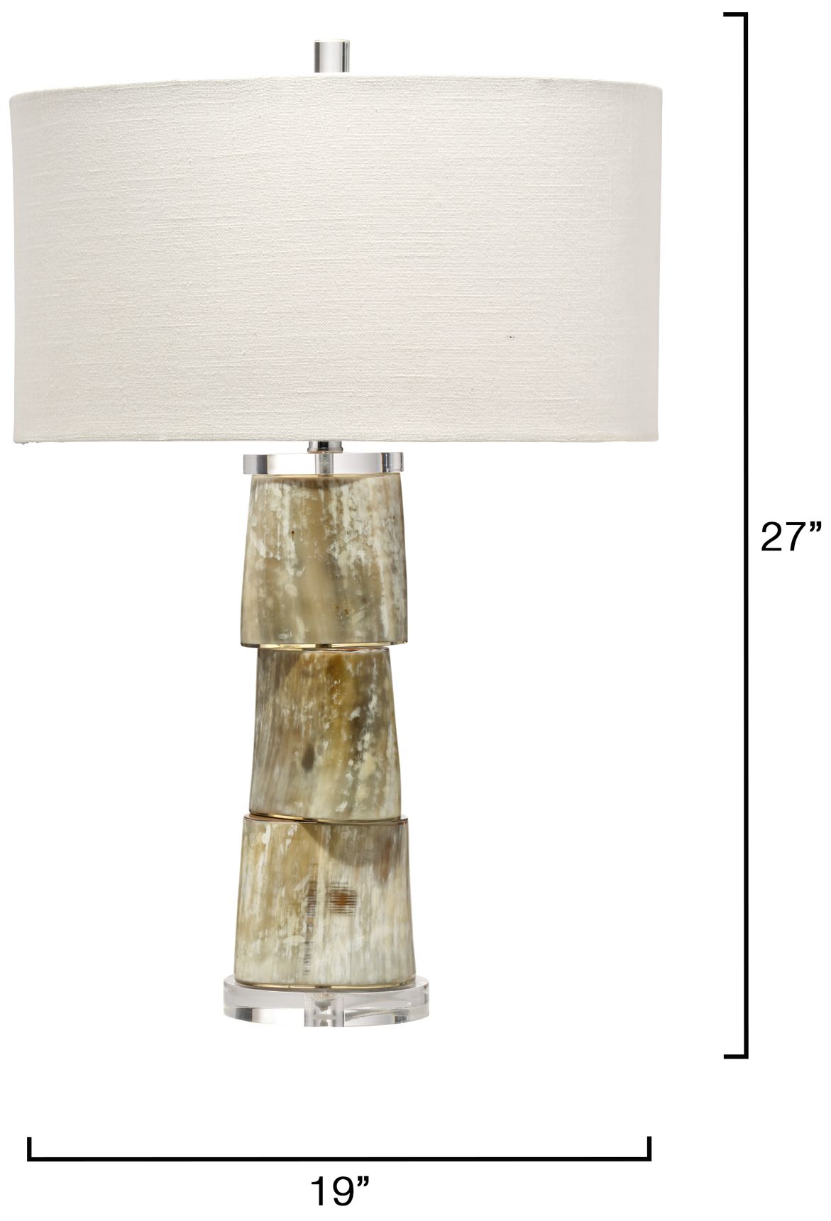 Image 3 Jamie Young Stag Stacked Horn Table Lamp 27" in Beige more views