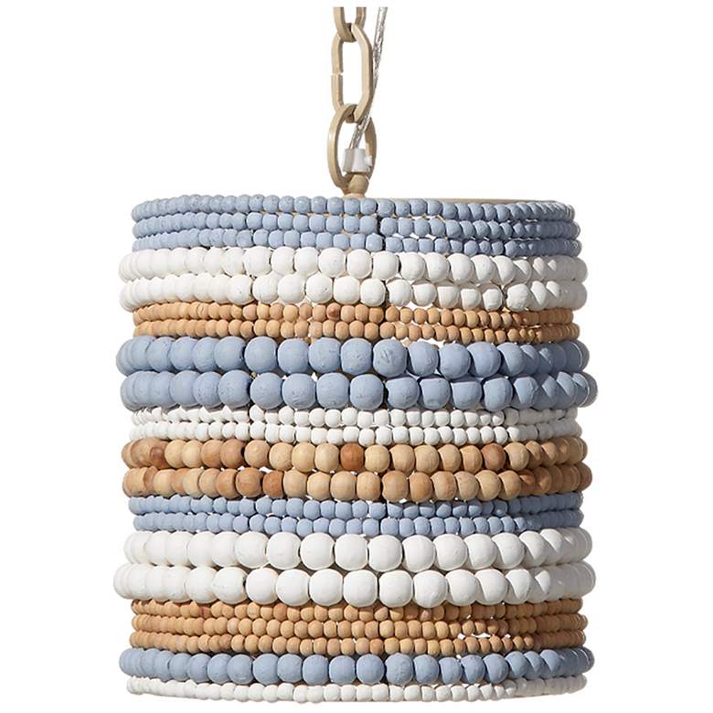Image 2 Jamie Young Strand Multi Color Wood Beaded 1-Light Pendant