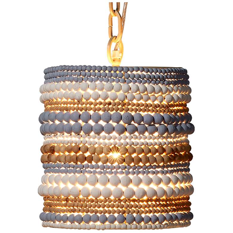 Image 6 Jamie Young Strand Multi Color Wood Beaded 1-Light Pendant more views