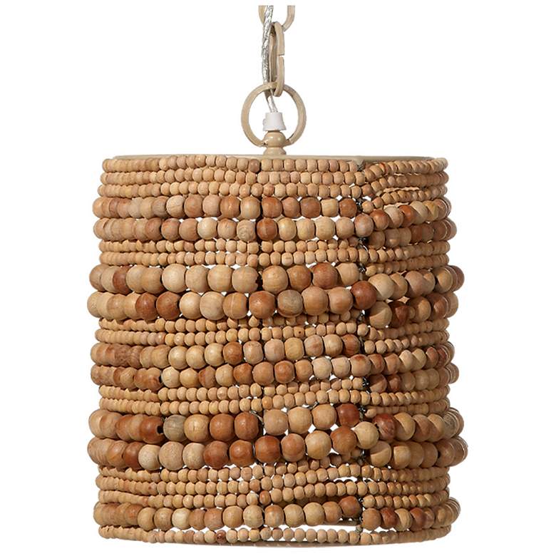Image 1 Jamie Young Strand Natural Wood Beaded 1-Light Pendant