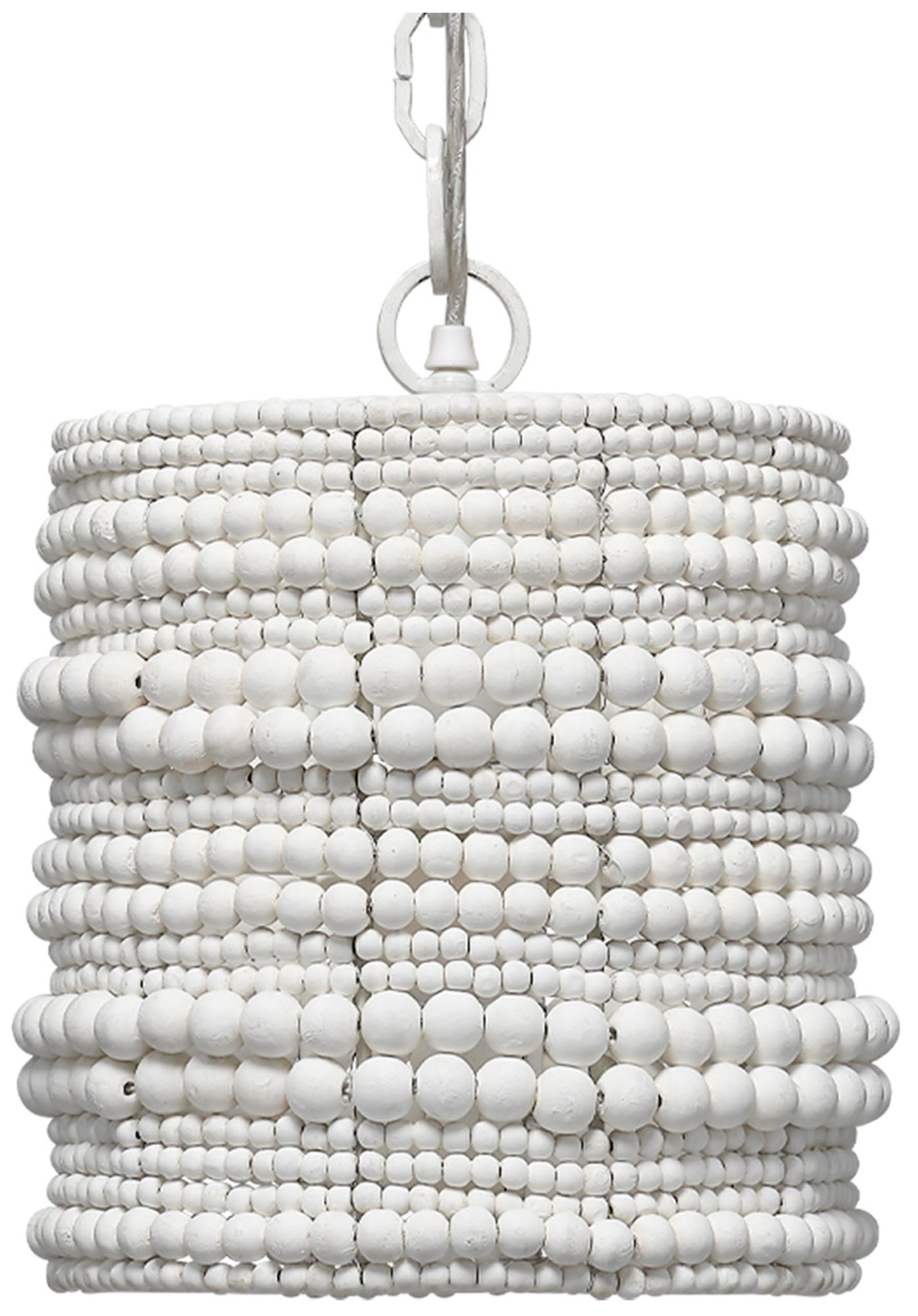 Jamie Young Strand White Wood Beaded 1-Light Pendant