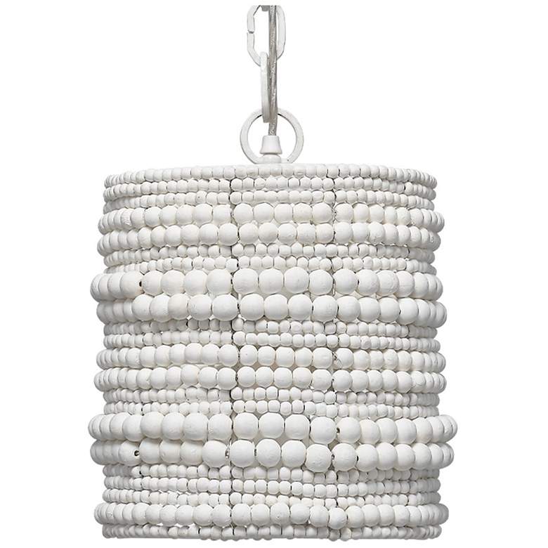 Image 1 Jamie Young Strand White Wood Beaded 1-Light Pendant