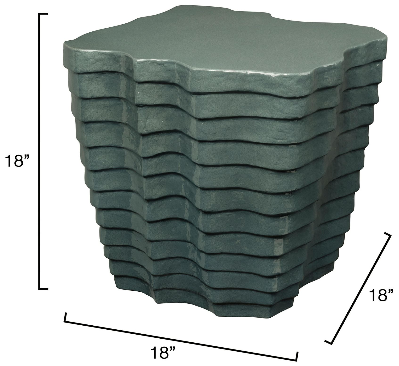 Image 3 Jamie Young Strata Side Table 18" in Blu more views