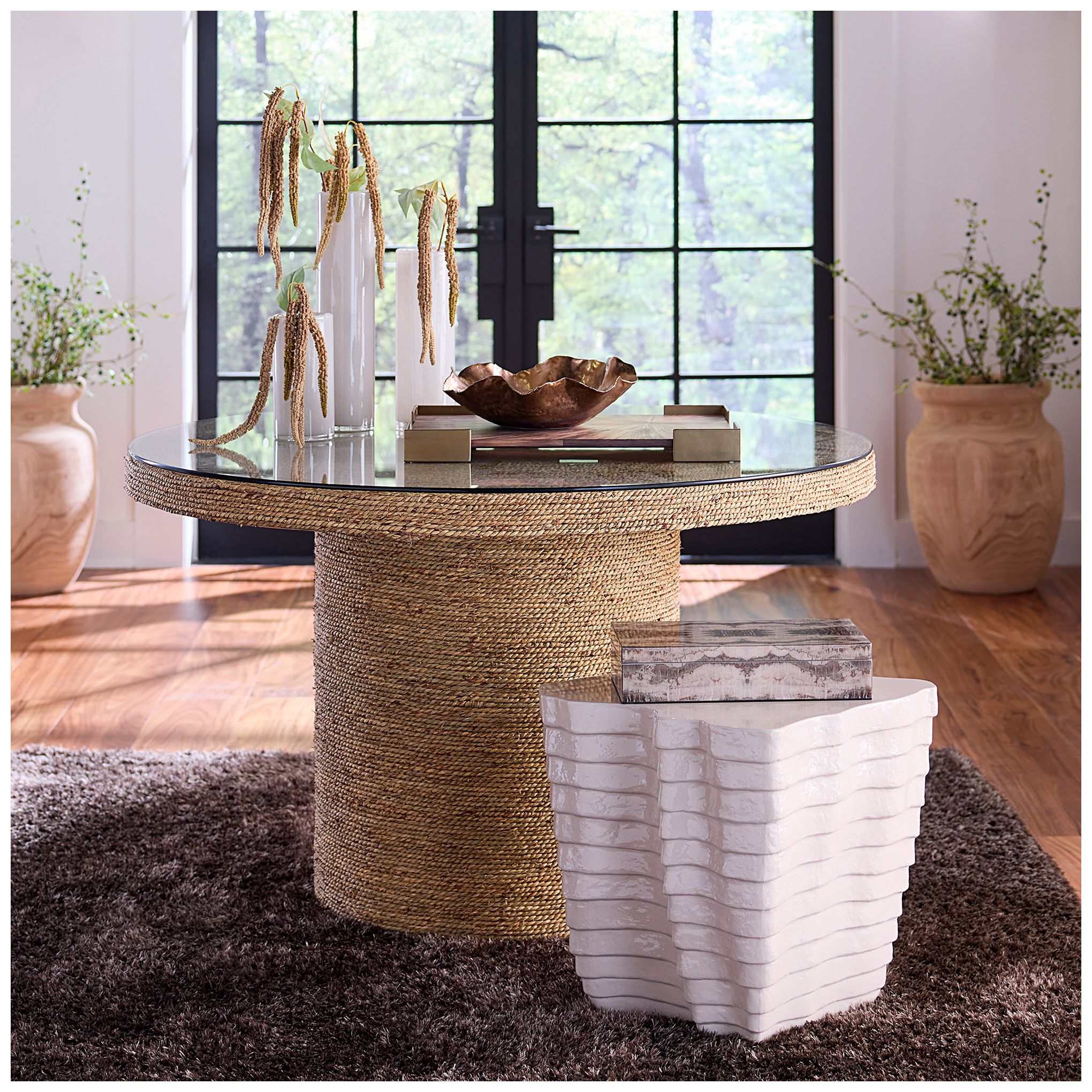 Image 4 Jamie Young Strata Side Table 18" in Cream more views