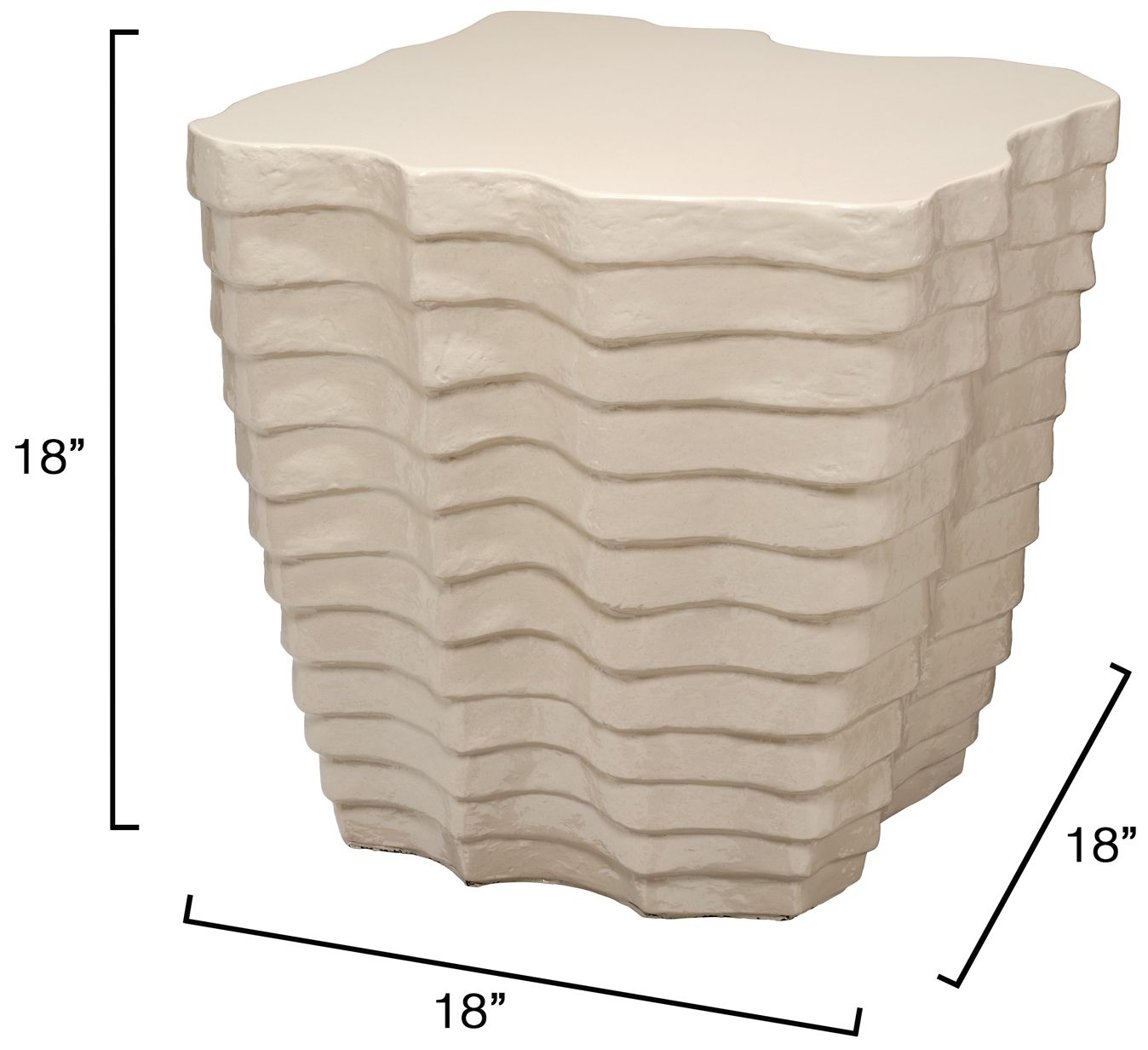 Image 5 Jamie Young Strata Side Table 18" in Cream more views