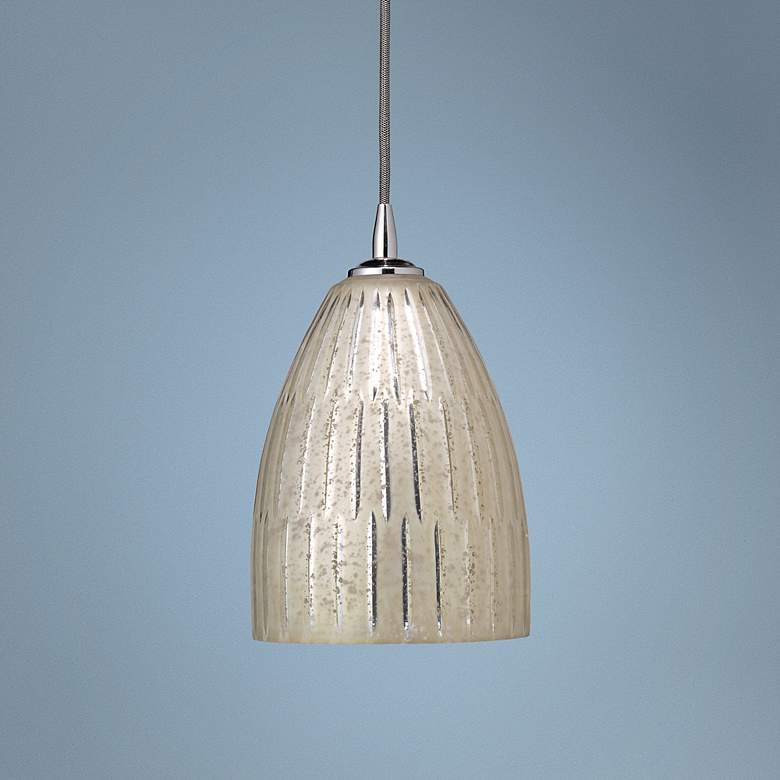 Image 1 Jamie Young Striped Silver 9" Wide Mini Pendant