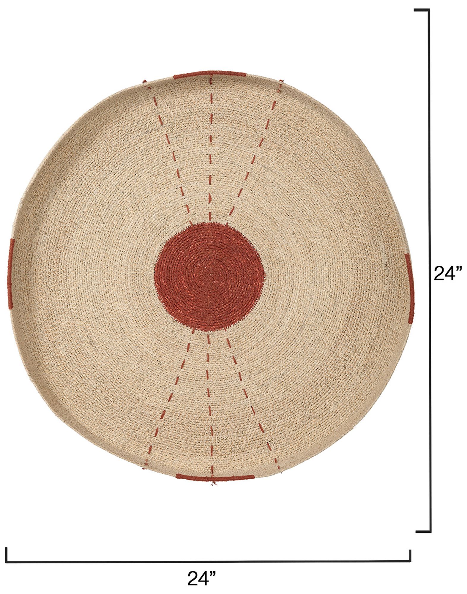 Image 3 Jamie Young Sundial Seagrass Round Wall Art in Rust more views