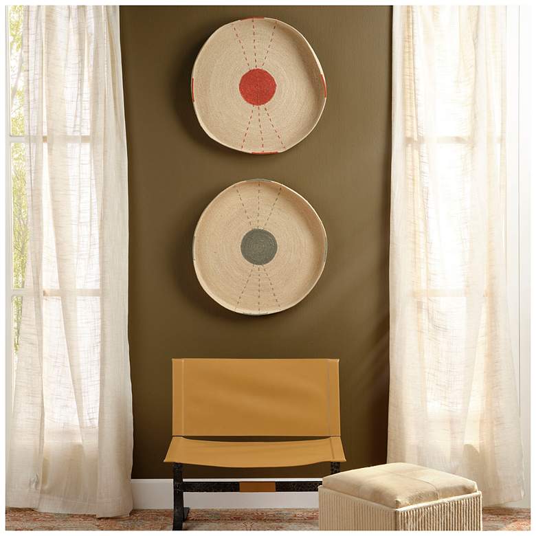 Image 2 Jamie Young Sundial Seagrass Round Wall Art in Teal more views