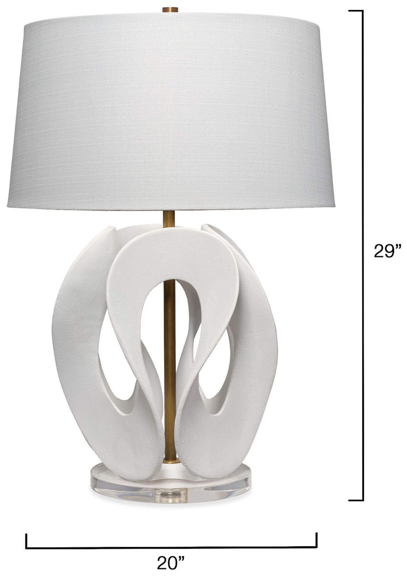 Image 3 Jamie Young Swan Resin Table Lamp with Linen Shade 29" more views