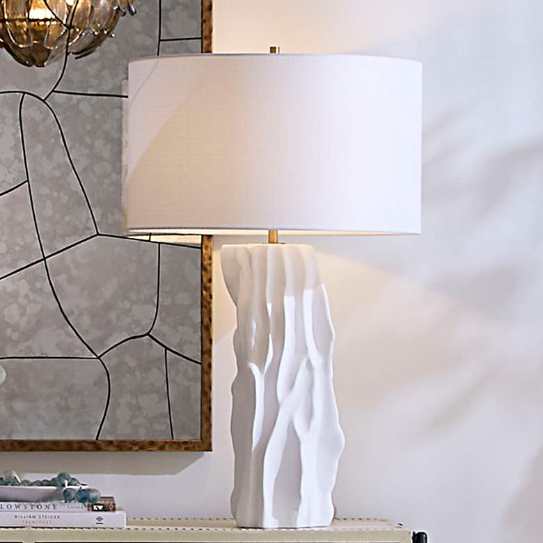 Image 1 Jamie Young Sweetwood Ceramid Table Lamp with Linen Shade