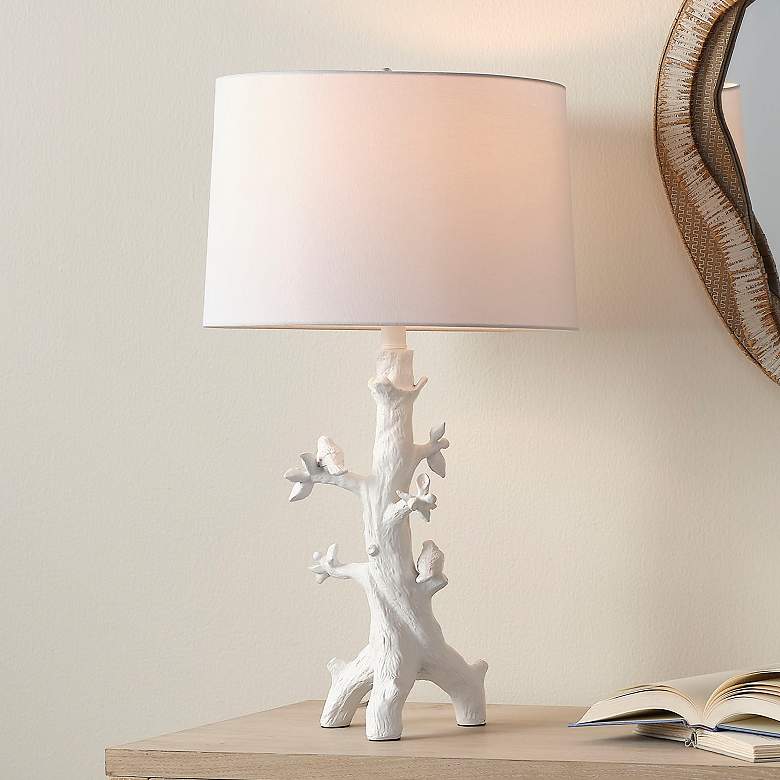 Image 1 Jamie Young Sycamore Resin Table Lamp with Linen Shade