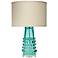 Jamie Young Tall Lake Blue Glass Ribbon Table Lamp