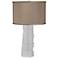 Jamie Young Taupe Silk White Stacked Animal Horn Table Lamp