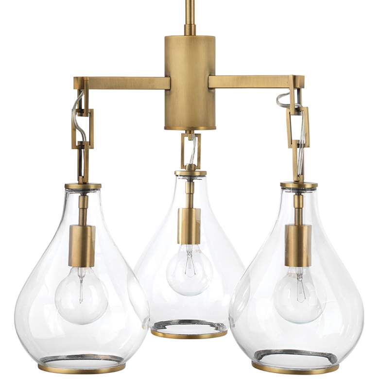 Image 1 Jamie Young Tear Drop 22" Wide Brass and Glass 3-Light Chandelier
