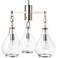 Jamie Young Tear Drop 22" Wide Nickel and Glass 3-Light Chandelier