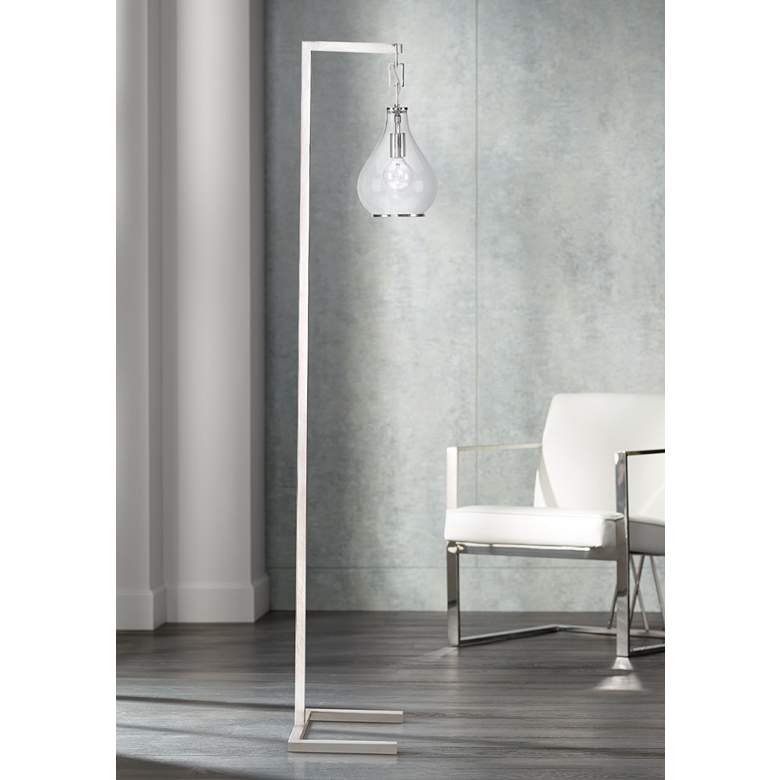 Image 1 Jamie Young Tear Drop Brushed Nickel Floor Lamp
