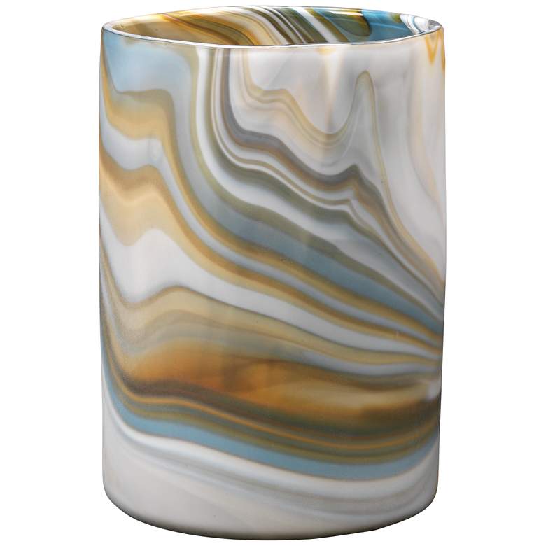 Image 1 Jamie Young Terrene Gray Swirl 11" High Glass Vase