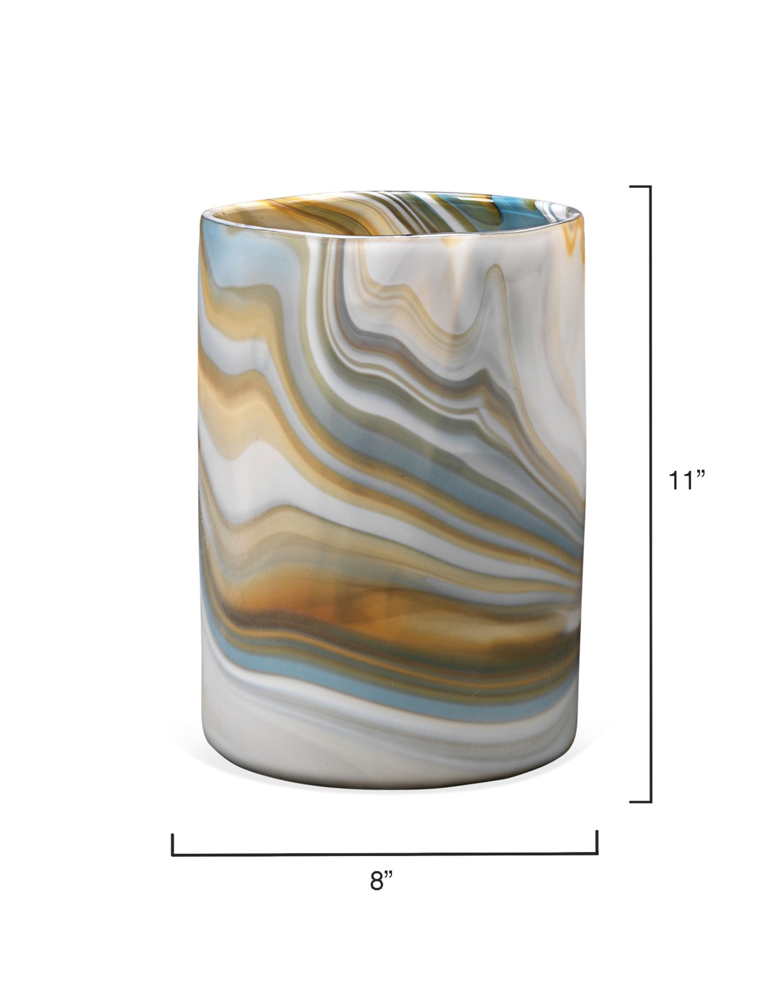 Image 4 Jamie Young Terrene Gray Swirl 11" High Glass Vase more views
