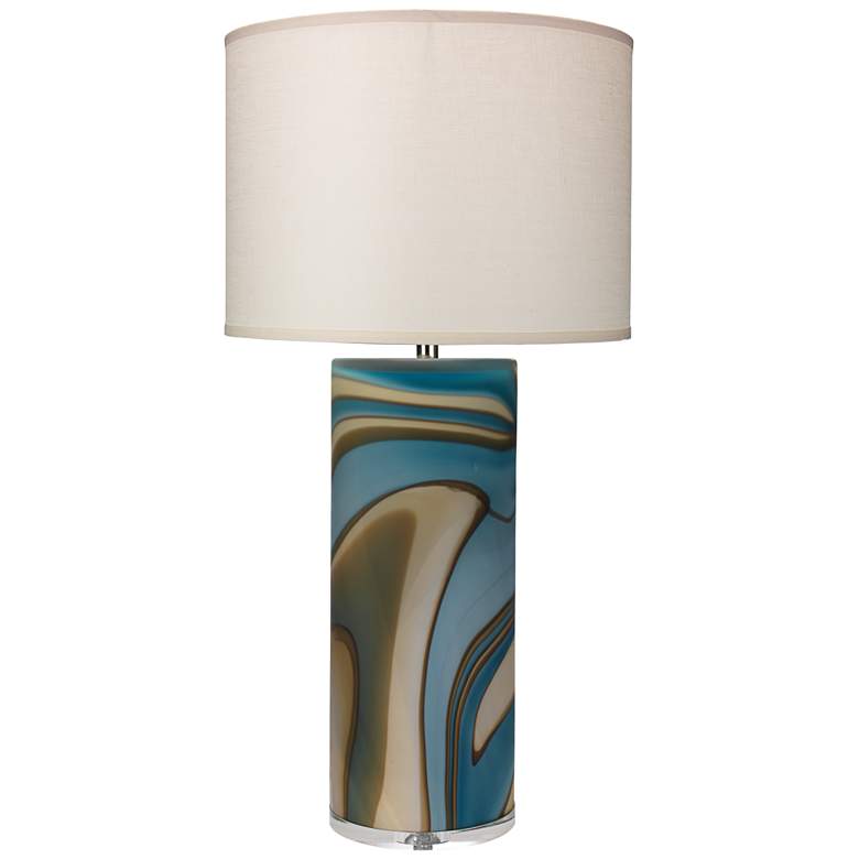 Image 1 Jamie Young Terrene Large Matte Gray Swirl Glass Table Lamp
