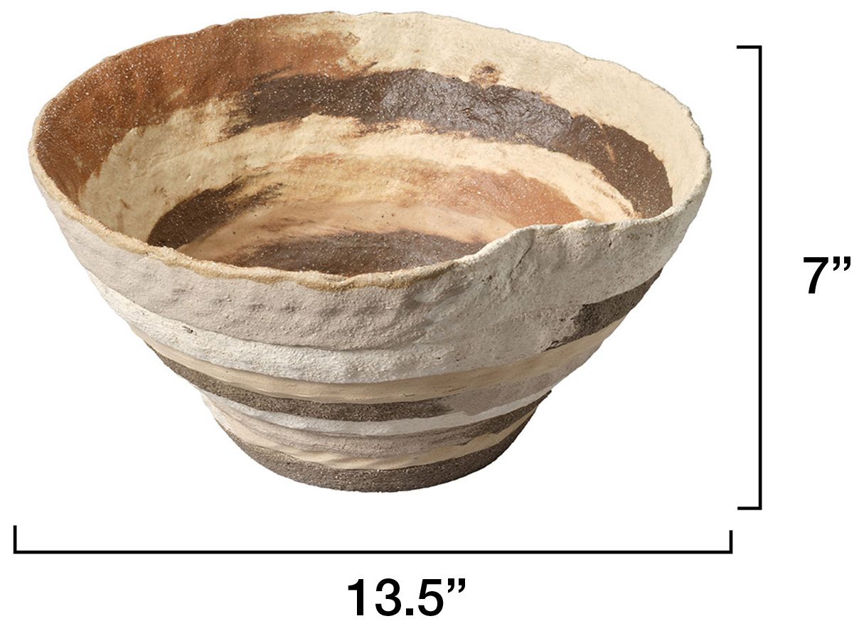 Image 3 Jamie Young Textile Porcelain Bowl 7" in Brown more views