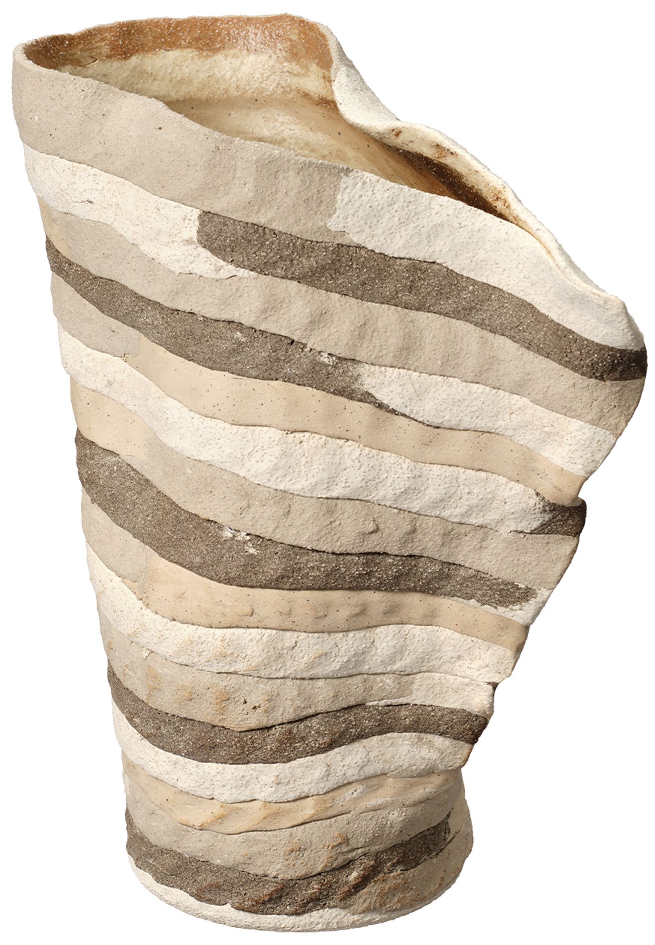 Image 5 Jamie Young Textile Porcelain Tall Vase 14" in Brown more views