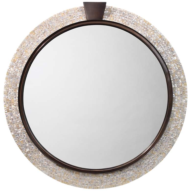 Image 1 Jamie Young Thea Mother of Pearl 36 inch Round Wall Mirror