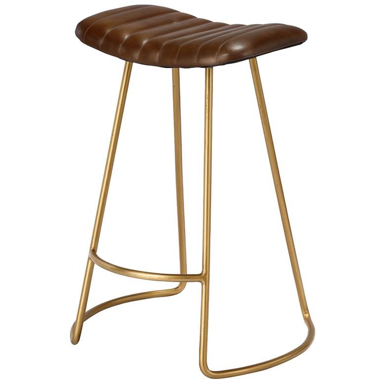 Image 1 Jamie Young Theo Leather Counter Stool in Brown