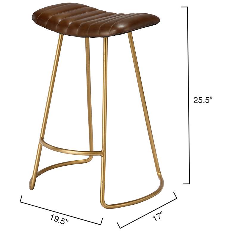 Image 3 Jamie Young Theo Leather Counter Stool in Brown more views