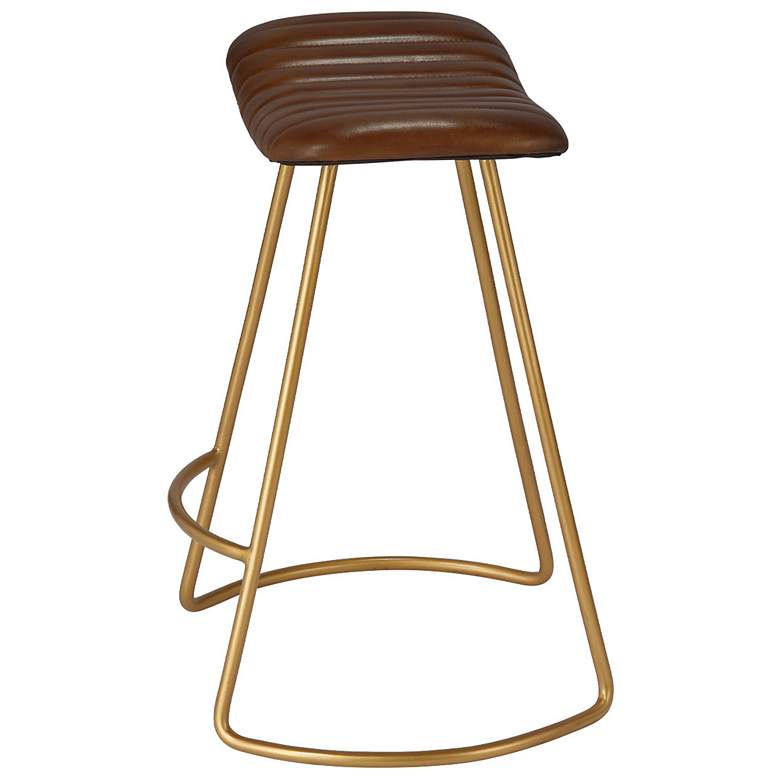 Image 5 Jamie Young Theo Leather Counter Stool in Brown more views