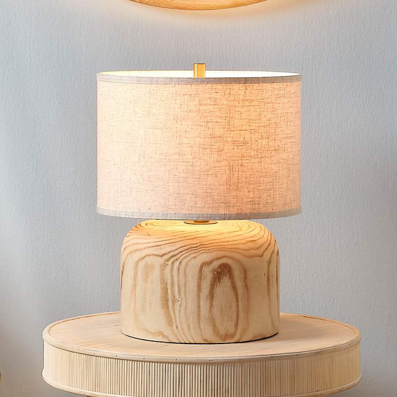 Image 1 Jamie Young Timber Table Lamp with Linen Shade