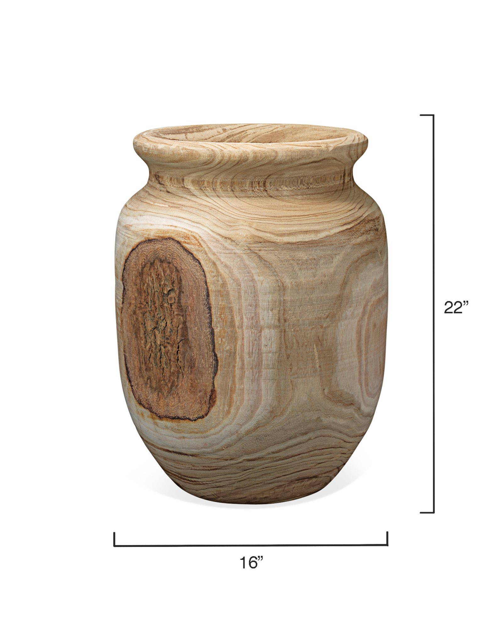 Jamie Young Topanga Natural Wood 22" High Wooden Vase Image 11