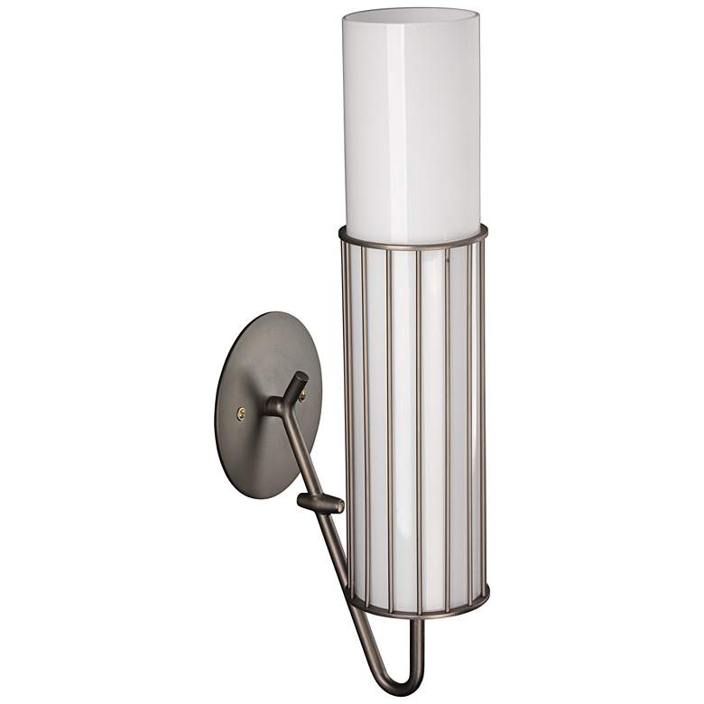 Image 1 Jamie Young Torino 17" High Gun Metal Cylinder Wall Sconce