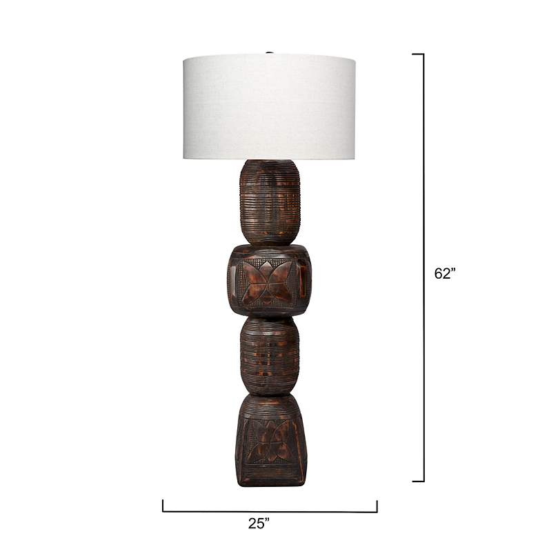Image 4 Jamie Young Totem Dark Brown Mango Wood Floor Lamp more views