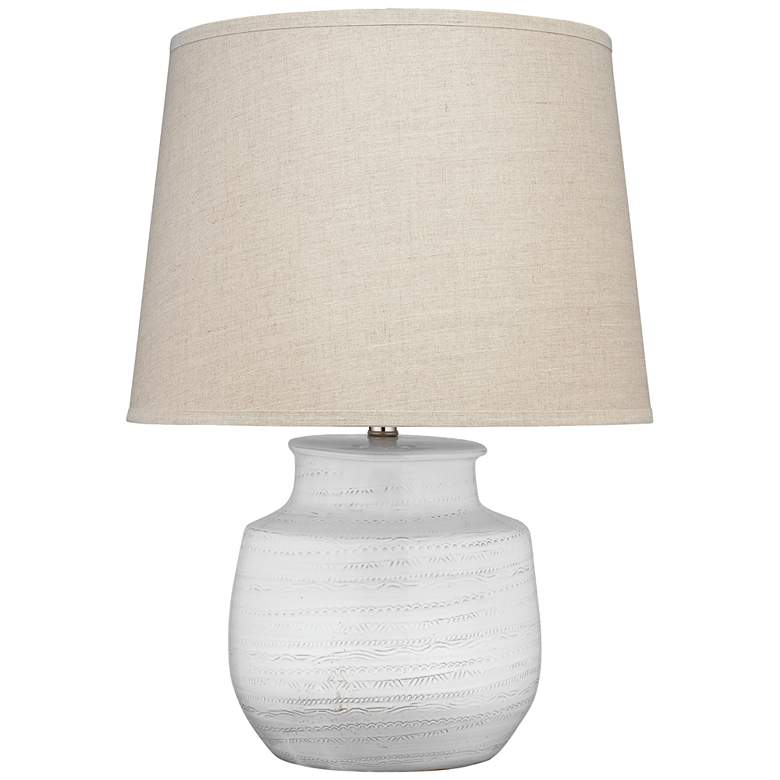 Image 2 Jamie Young Trace 26" High Rustic Off-White Ceramic Table Lamp
