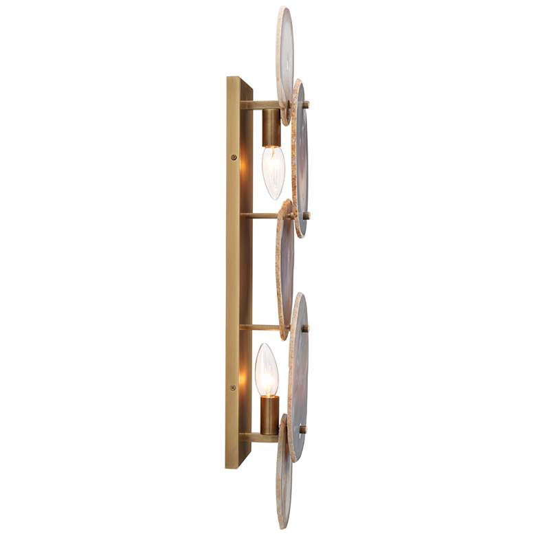 Jamie Young Trinity 26 inch High Pale Lavender and Brass Wall Sconce more views