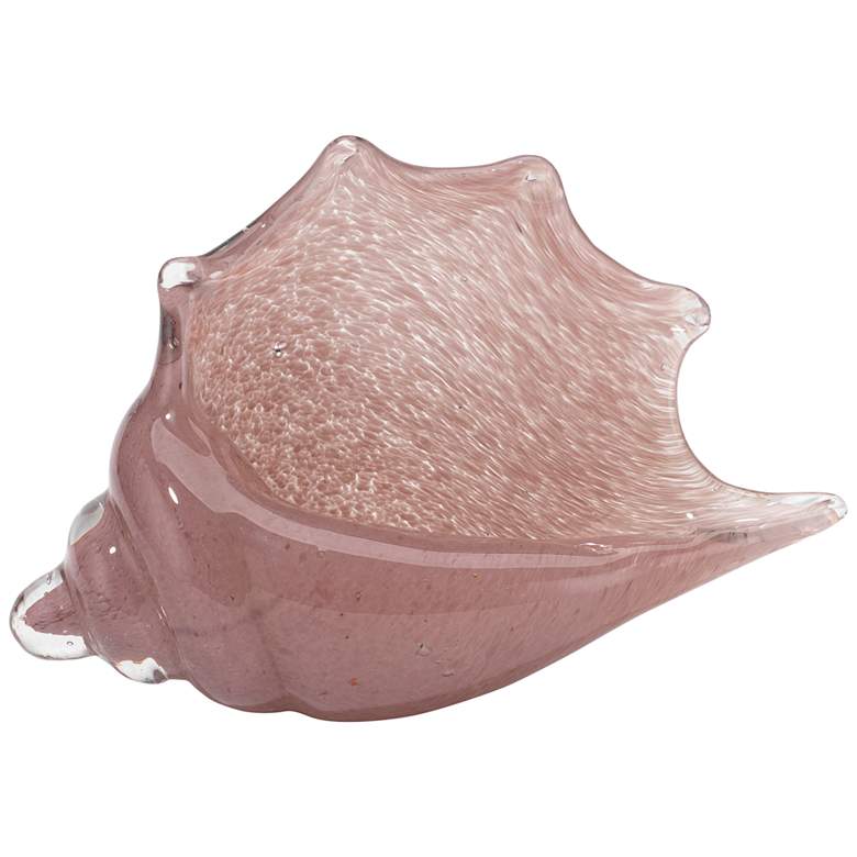 Image 1 Jamie Young Triton 9" Wide Pink Glass Shell Figurine