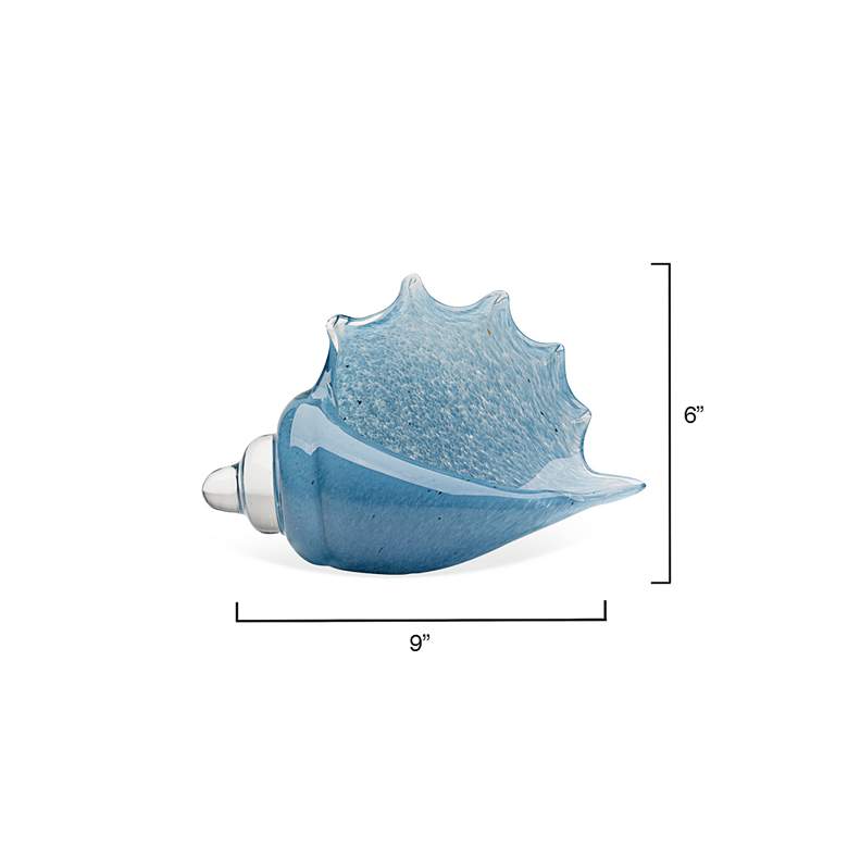 Image 6 Jamie Young Triton Steel Blue Blown Glass Decorative Shell more views
