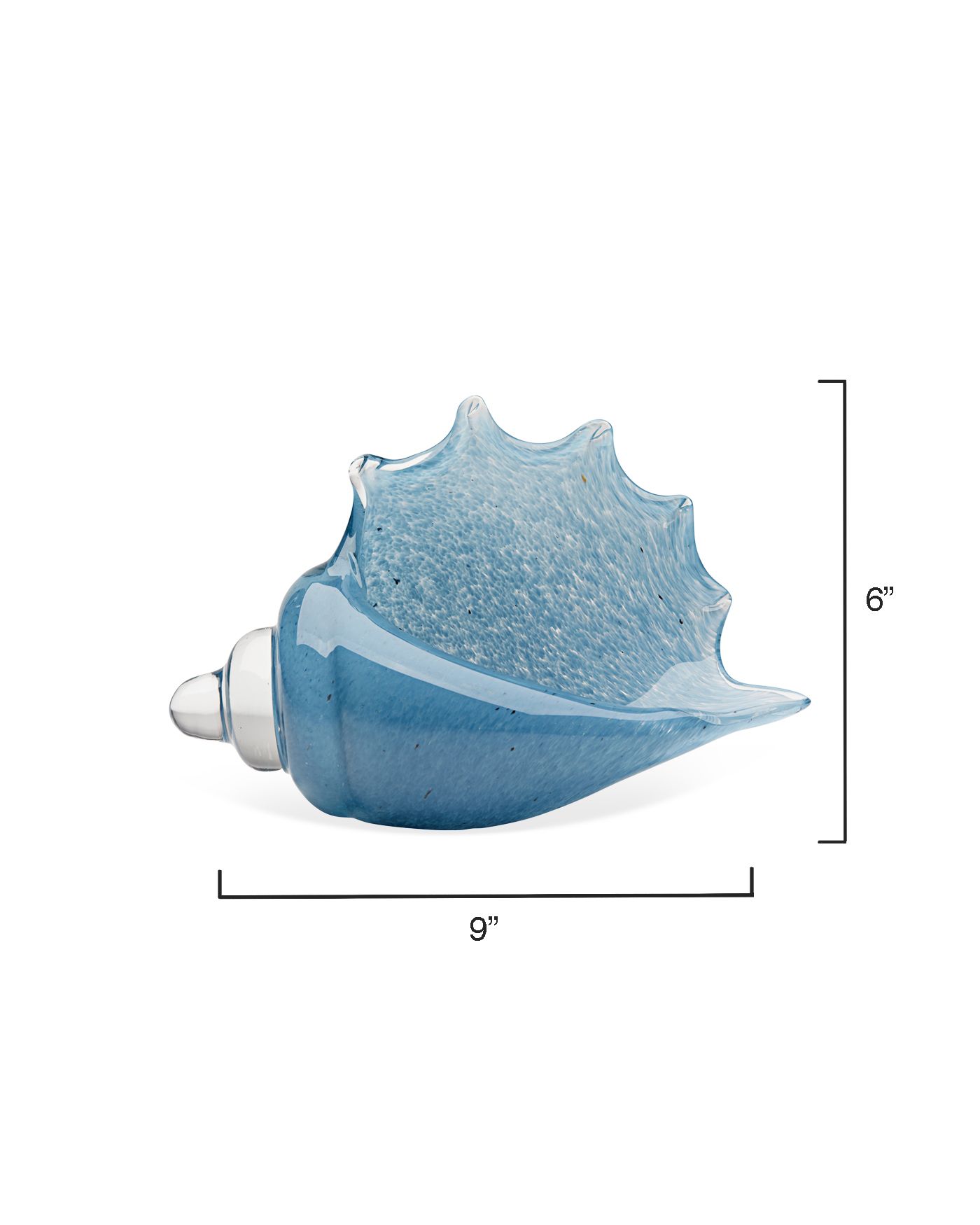 Jamie Young Triton Steel Blue Blown Glass Decorative Shell