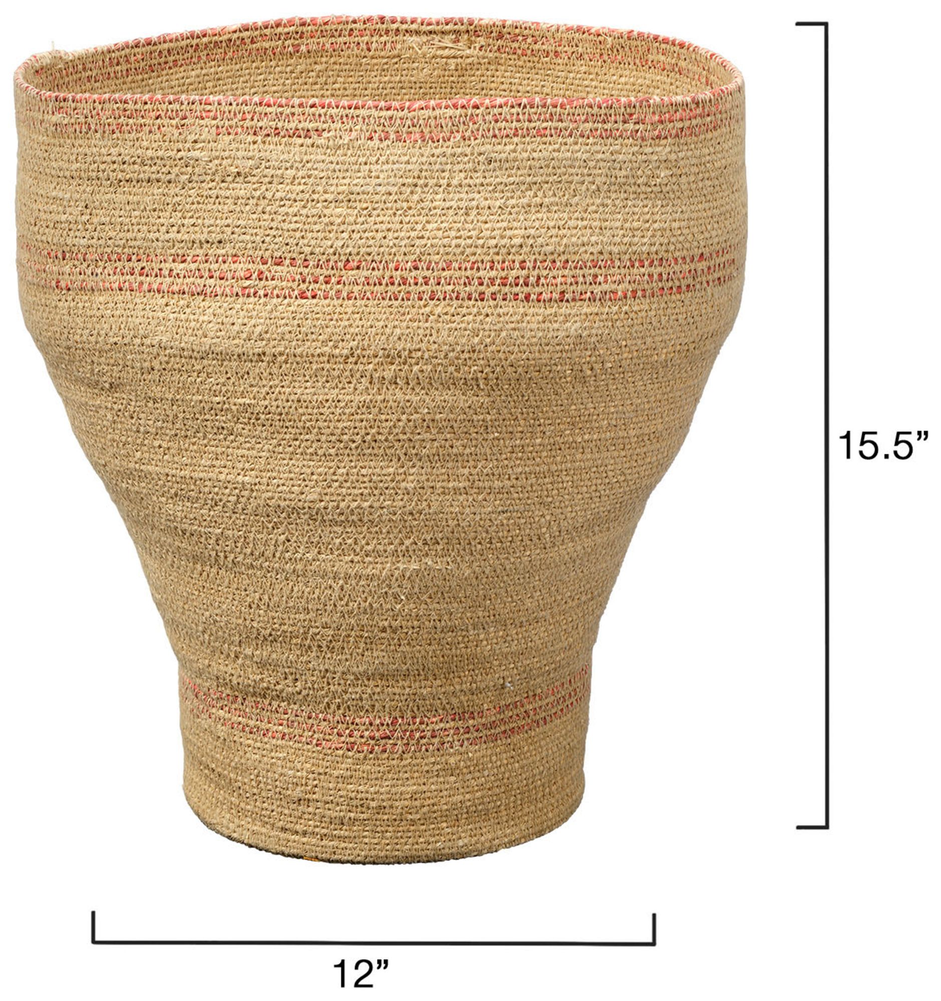 Image 3 Jamie Young Trophy Seagrass Decorative Basket 15.5" in Orange more views