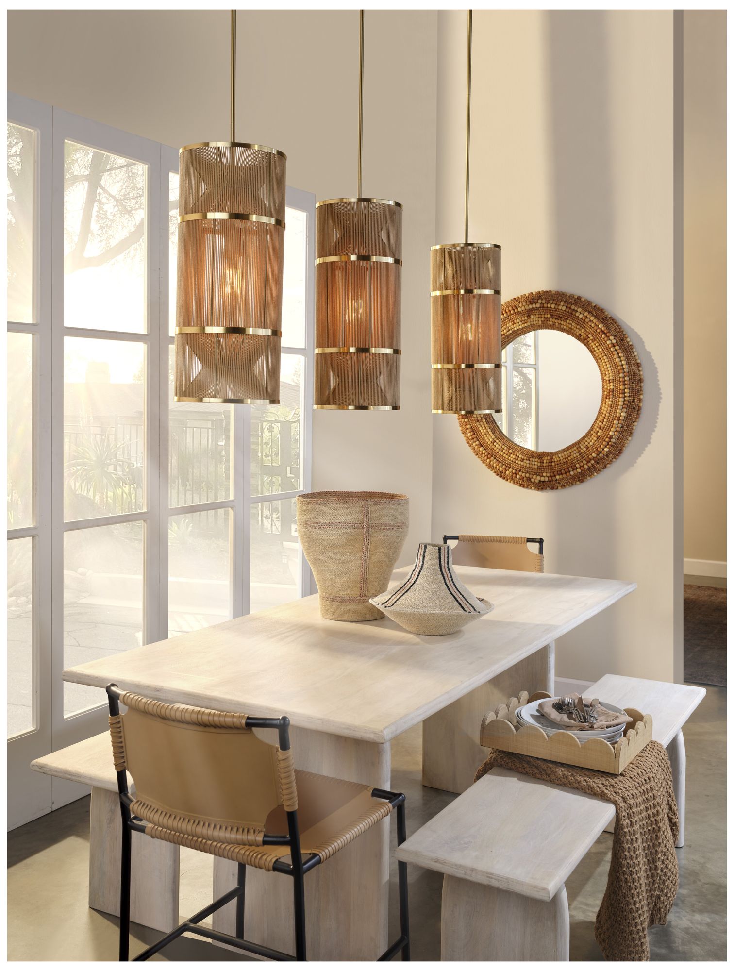 Image 5 Jamie Young Trophy Seagrass Decorative Basket 15.5" in Orange more views