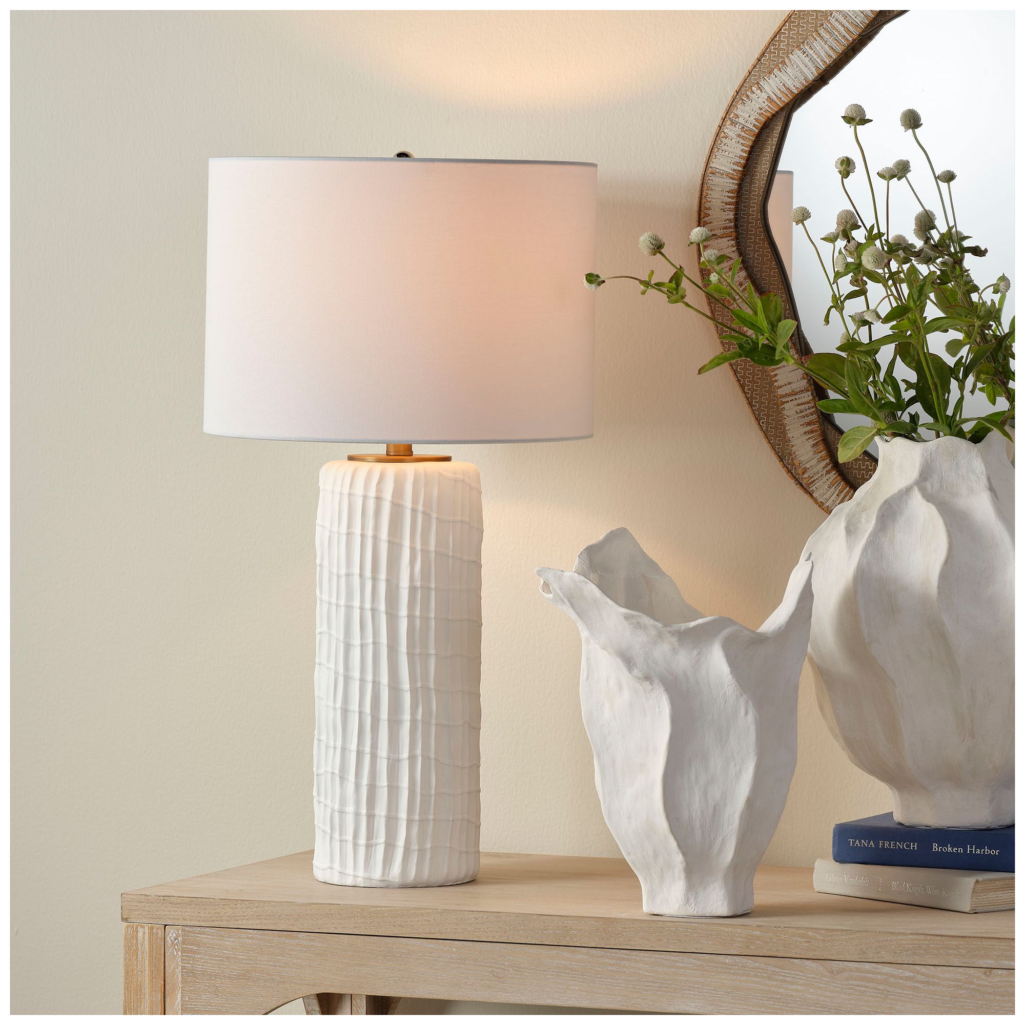 Image 2 Jamie Young Trunk Polyresin Table Lamp with Linen Shade more views