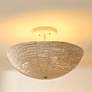 2_Jamie Young Tsunami 24" Wide White Wood Bead Ceiling Light