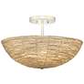 5_Jamie Young Tsunami 24" Wide White Wood Bead Ceiling Light more views