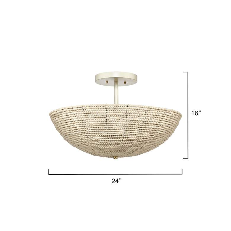 Image 6 Jamie Young Tsunami 24" Wide White Wood Bead Ceiling Light more views