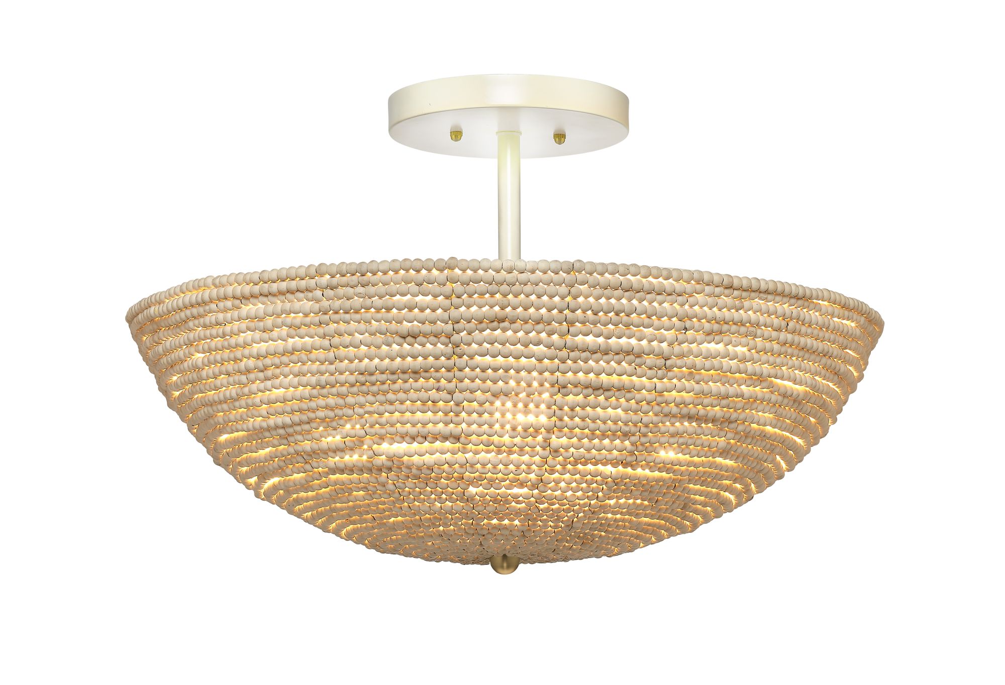 Jamie Young Tsunami 24" Wide White Wood Bead Ceiling Light in scene