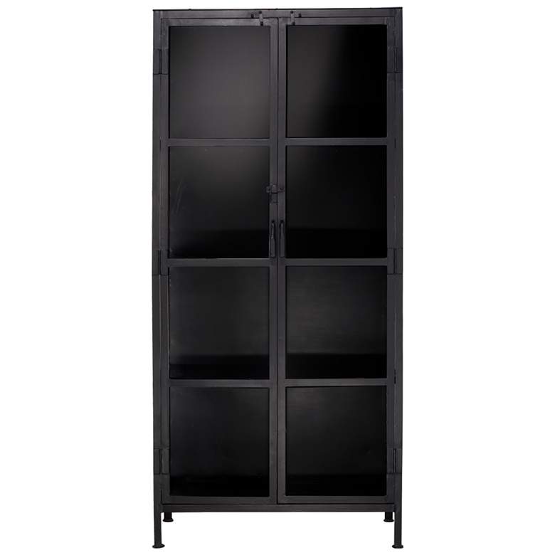 Image 1 Jamie Young Union Tall Curio Black Iron Cabinet