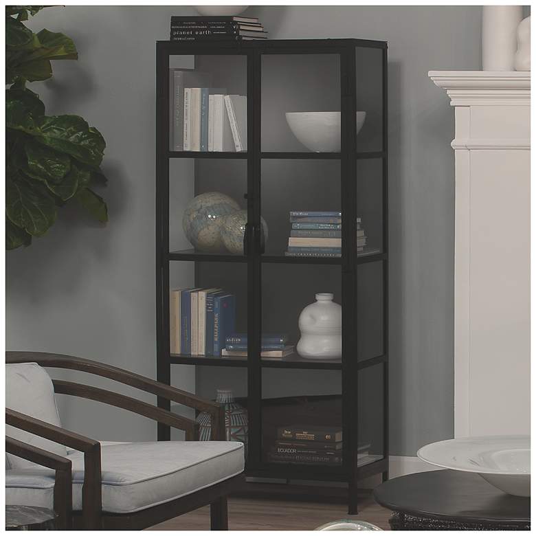 Image 2 Jamie Young Union Tall Curio Black Iron Cabinet more views