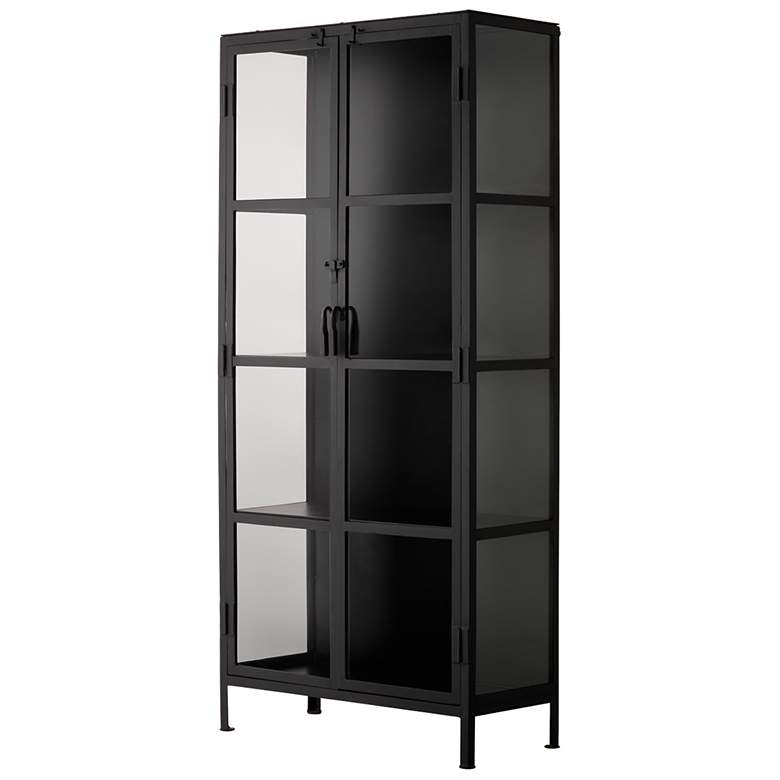 Image 5 Jamie Young Union Tall Curio Black Iron Cabinet more views